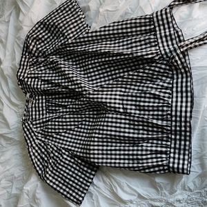 Madewell gingham tie front shirt